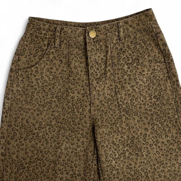 Altar'd State Nash Cheetah Animal Print Wide Leg Pants S Boho High Waist - Picture 5 of 9